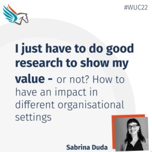 Sabrina Duda speaking at WWorld Usability Congress 2022