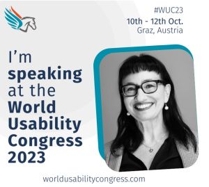 Sabrina Duda speaking at WWorld Usability Congress 2023